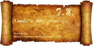 Tamás Márton névjegykártya