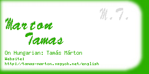 marton tamas business card