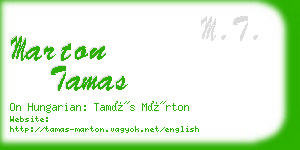 marton tamas business card